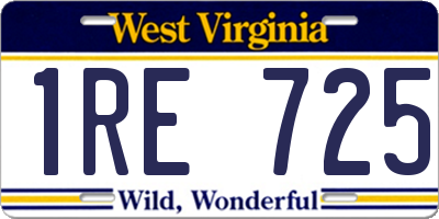 WV license plate 1RE725