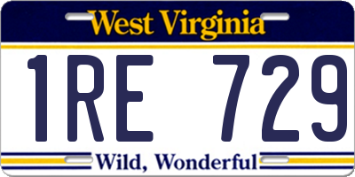 WV license plate 1RE729