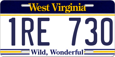 WV license plate 1RE730