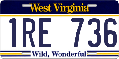 WV license plate 1RE736