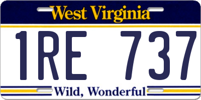 WV license plate 1RE737