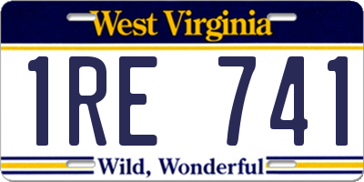 WV license plate 1RE741