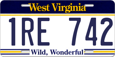 WV license plate 1RE742