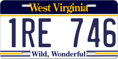 WV license plate 1RE746