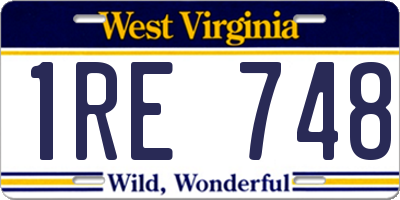 WV license plate 1RE748