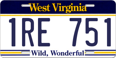 WV license plate 1RE751