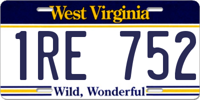 WV license plate 1RE752