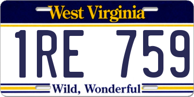 WV license plate 1RE759