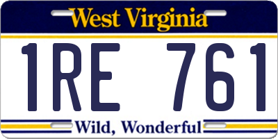 WV license plate 1RE761