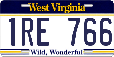 WV license plate 1RE766