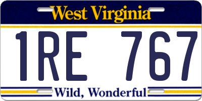 WV license plate 1RE767