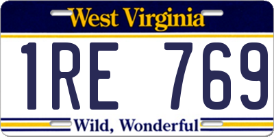 WV license plate 1RE769