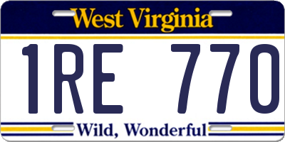 WV license plate 1RE770
