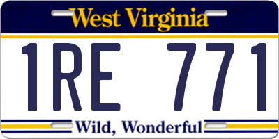 WV license plate 1RE771