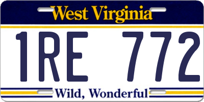 WV license plate 1RE772