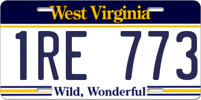 WV license plate 1RE773