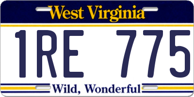 WV license plate 1RE775