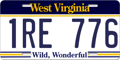 WV license plate 1RE776