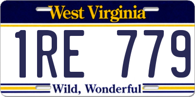 WV license plate 1RE779