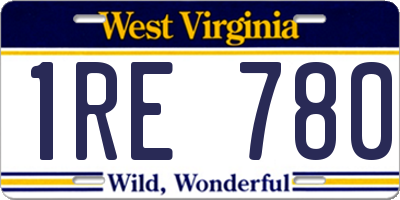WV license plate 1RE780