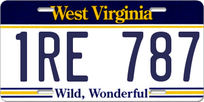 WV license plate 1RE787