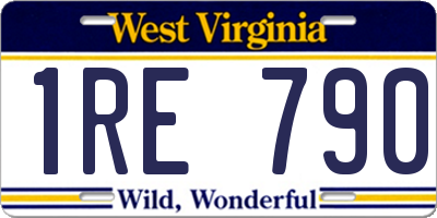 WV license plate 1RE790