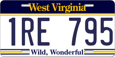 WV license plate 1RE795