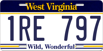 WV license plate 1RE797