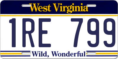 WV license plate 1RE799