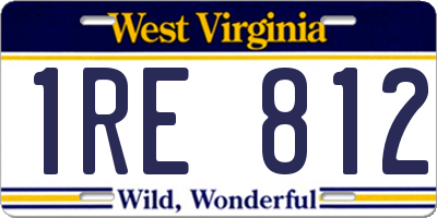 WV license plate 1RE812
