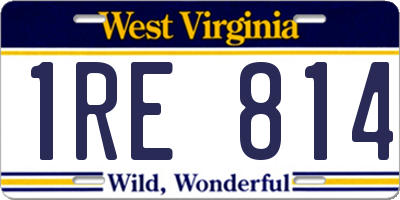 WV license plate 1RE814