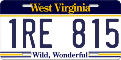 WV license plate 1RE815