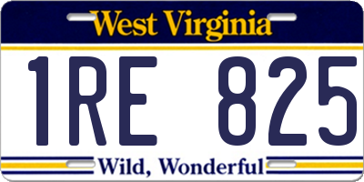 WV license plate 1RE825