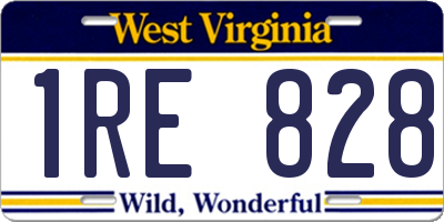 WV license plate 1RE828