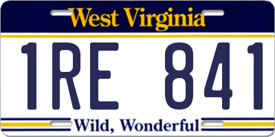 WV license plate 1RE841