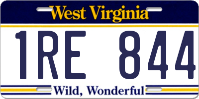 WV license plate 1RE844