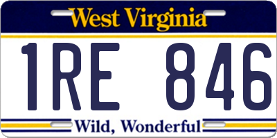 WV license plate 1RE846