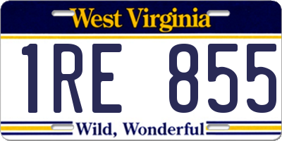 WV license plate 1RE855