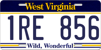 WV license plate 1RE856