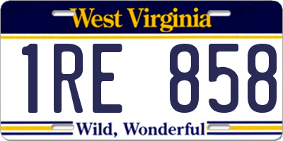 WV license plate 1RE858