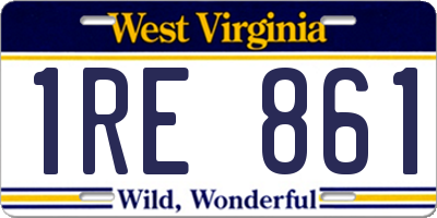 WV license plate 1RE861