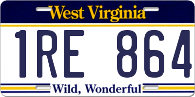 WV license plate 1RE864