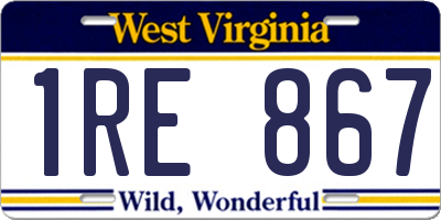 WV license plate 1RE867
