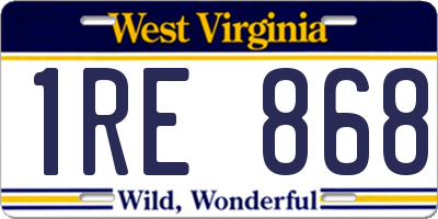 WV license plate 1RE868