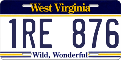 WV license plate 1RE876