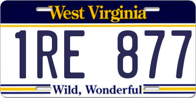 WV license plate 1RE877