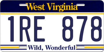 WV license plate 1RE878