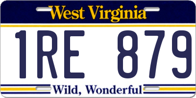 WV license plate 1RE879