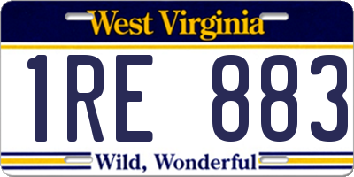 WV license plate 1RE883
