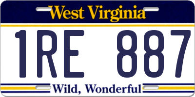 WV license plate 1RE887